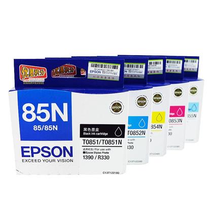 愛普生（Epson）T0851 黑色墨盒 C13T122180（適用PHOTO 1390、R330） T0851-T0856六色一套裸包墨盒